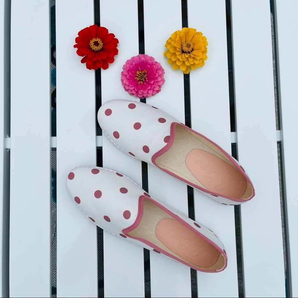 Jcrew Canvas Venetian Loafers in Polka Dot size 9M